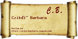Czikó Barbara névjegykártya