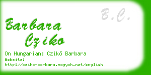 barbara cziko business card